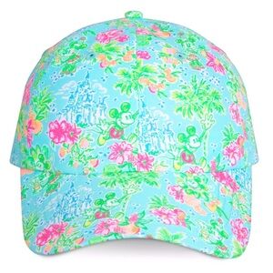 New Lilly Pulitzer x Disney Parks Baseball Hat Cap Minnie Mickey Castle Tropical
